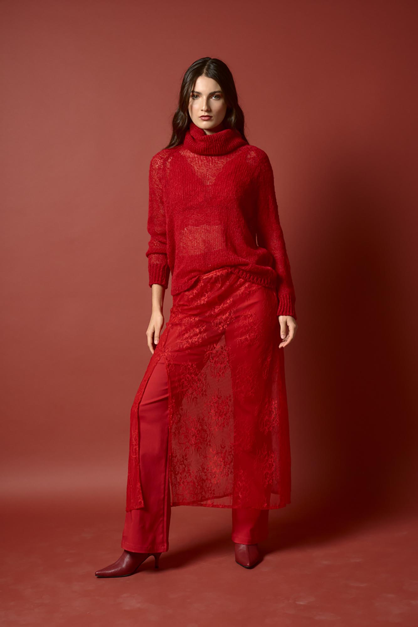 FALDA SURICATA ROJO